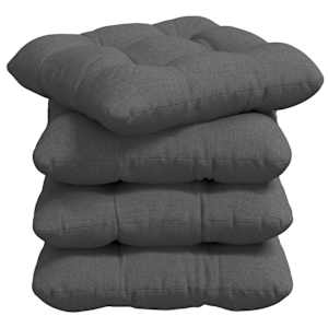 Polštáře na sedadla 4 pcs Tmavě šedá 40 x 40 x 12 cm textil - obrázek 2