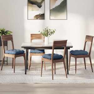 Polštáře na sedadla 4 pcs Modrá 40 x 40 cm Žebrovaná látka - obrázek 1