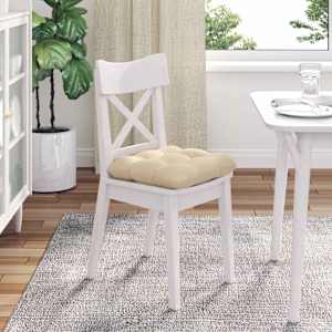 Polštáře na sedadla 4 pcs Krémová 45 x 45 cm Mikrovlákno - obrázek 4