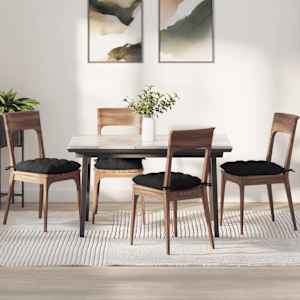 Polštáře na sedadla 4 pcs Černá 40 x 40 x 6 cm textil - obrázek 1