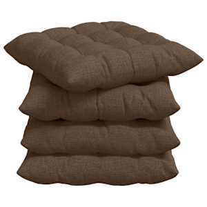 vidaXL Istumispatjad 4 tk kangas Pruun 40 x 40 x 6 cm