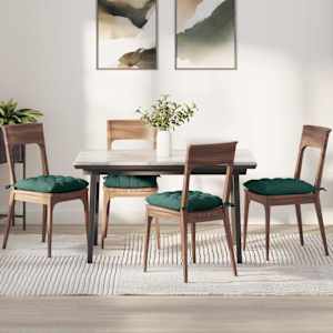 Polštáře na sedadla 4 pcs Tmavě zelená 40 x 40 x 6 cm textil - obrázek 1