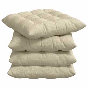 Polštáře na sedadla 4 pcs Krémová 40 x 40 x 6 cm textil - obrázek 2