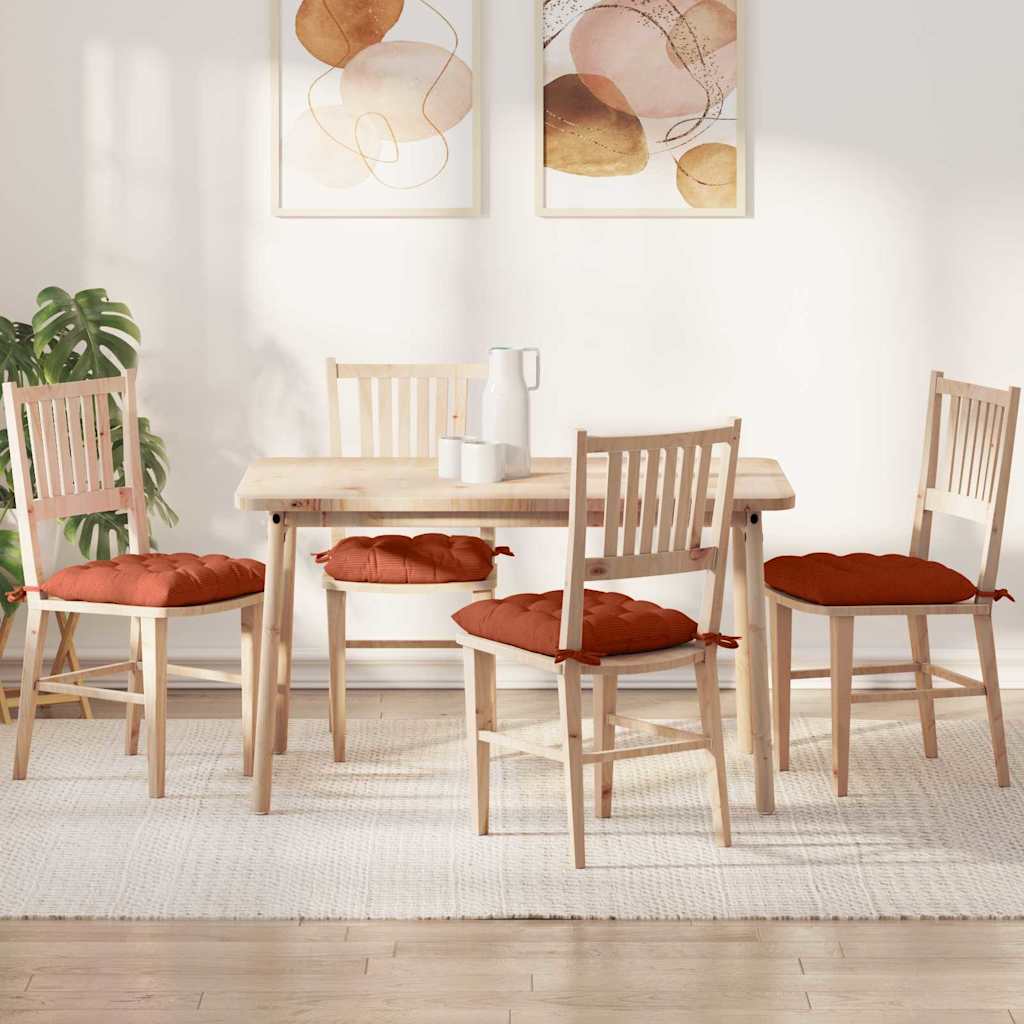 vidaXL Perne de Șezut 4 pcs Roșu portocalie 40 x 40 x 6 cm