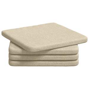 vidaXL Istumispatjad 4 tk kangas cream 40 x 40 x 3 cm