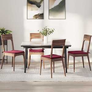 Polštáře na sedadla 4 pcs Víno Červené 40 x 40 x 3 cm samet - obrázek 1