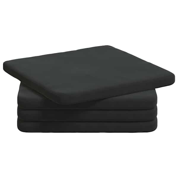 vidaXL Istumispatjad 4 tk Samet Must 40 x 40 x 3 cm