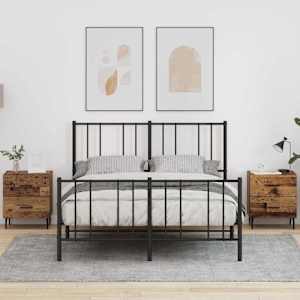 Noční skříňka se zásuvkou 2 pcs Staré dřevo 40 x 35 x 47,5 cm - obrázek 1