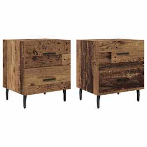 Noční skříňka se zásuvkou 2 pcs Staré dřevo 40 x 35 x 47,5 cm - obrázek 2
