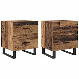 Noční skříňka 2 pcs Staré dřevo a černá 40 x 35 x 47,5 cm - obrázek 2