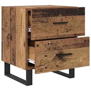 Noční skříňka 2 pcs Staré dřevo a černá 40 x 35 x 47,5 cm - obrázek 5
