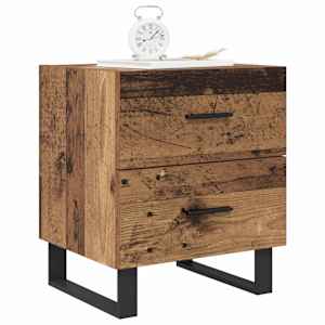 Noční skříňka 2 pcs Staré dřevo a černá 40 x 35 x 47,5 cm - obrázek 3