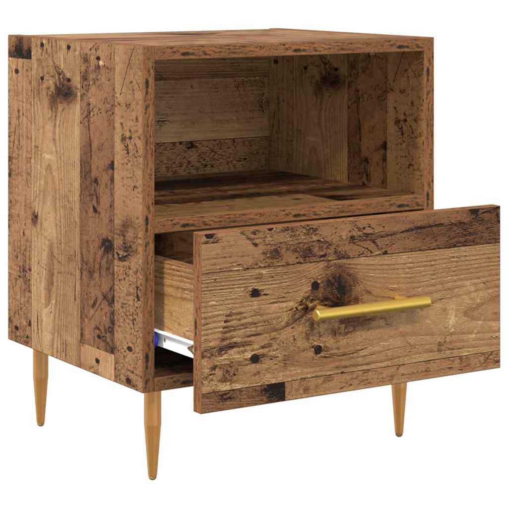 Нощно шкафче с чекмедже 2 pcs Старо дърво 40 x 35 x 47.5 см - Image 5