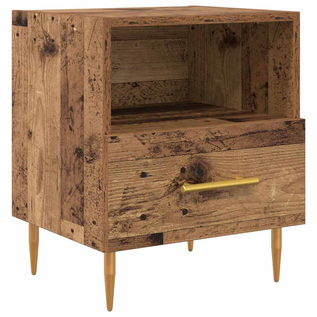 Нощно шкафче с чекмедже 2 pcs Старо дърво 40 x 35 x 47.5 см - Image 4