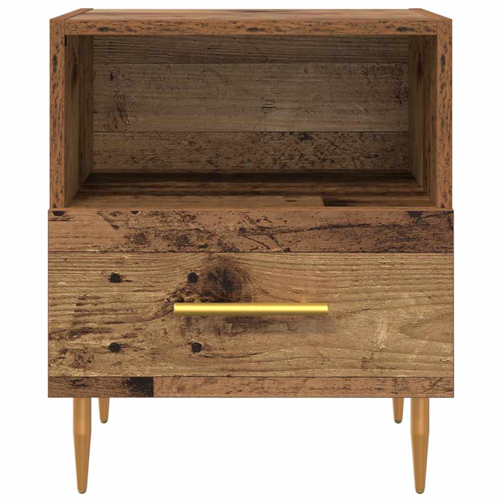Нощно шкафче с чекмедже 2 pcs Старо дърво 40 x 35 x 47.5 см - Image 7