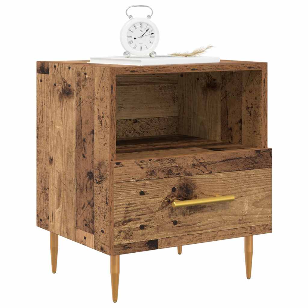vidaXL Nachtkastje 2 pcs Oud hout 40 x 35 x 47,5 cm Bewerkt hout