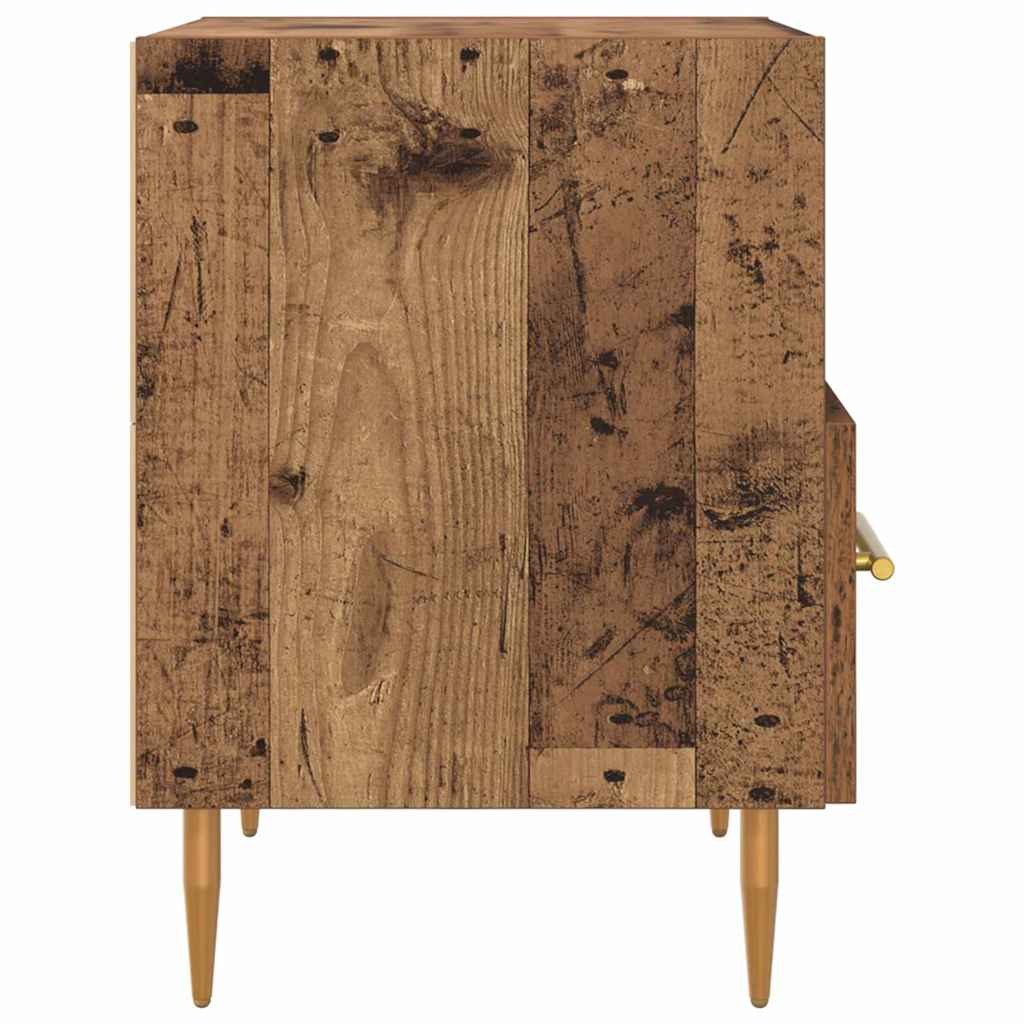Нощно шкафче с чекмедже 2 pcs Старо дърво 40 x 35 x 47.5 см - Image 8