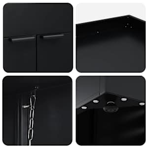 Úložný box na 2 popelnice Černá 136 x 77,5 x 121,5 cm - obrázek 10