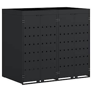 Úložný box na 2 popelnice Černá 136 x 77,5 x 121,5 cm - obrázek 2
