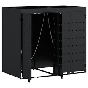 Úložný box na 2 popelnice Černá 136 x 77,5 x 121,5 cm - obrázek 6