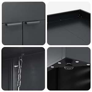 Úložný box na 2 popelnice Antracit 136 x 77,5 x 121,5 cm - obrázek 10