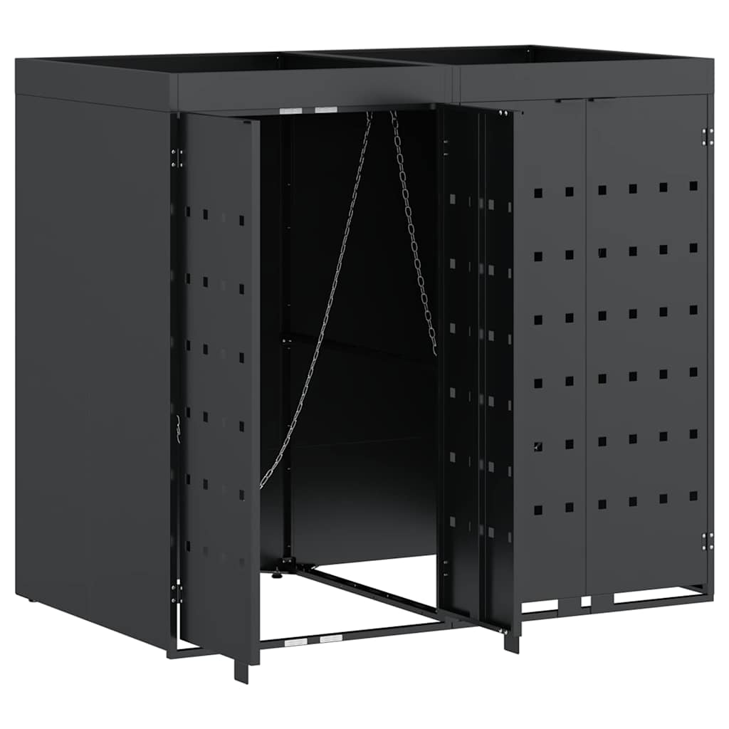 Αποθήκη τροχήλατου κάδου για 2 κάδους Ανθρακί - Image 6