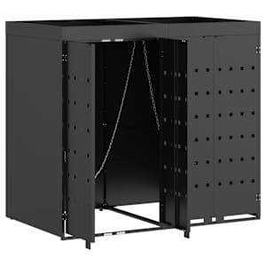 Úložný box na 2 popelnice Antracit 136 x 77,5 x 121,5 cm - obrázek 6