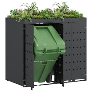 Úložný box na 2 popelnice Antracit 136 x 77,5 x 121,5 cm - obrázek 3