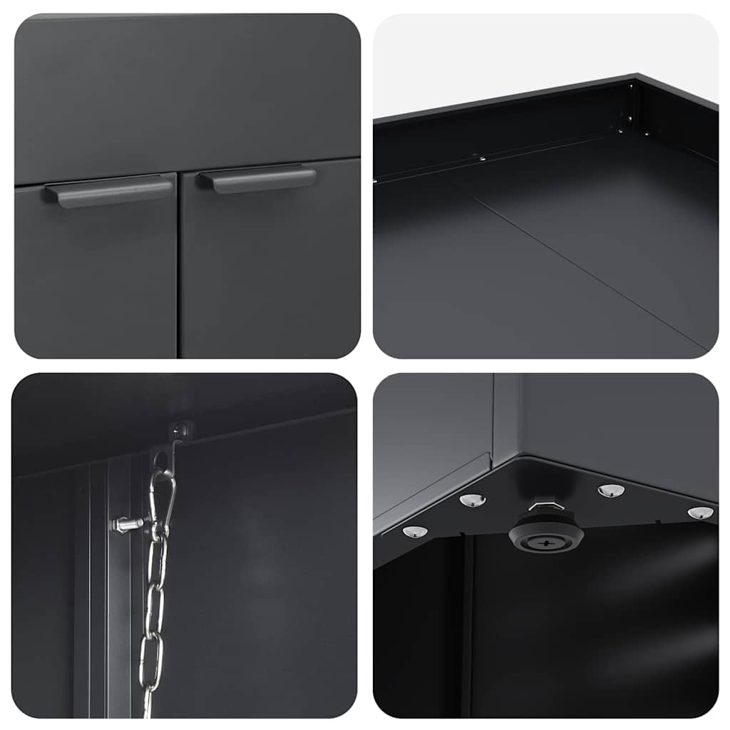 Wheelie Bin Storage for 3 Bins Anthracite 204 x 77,5 x 121,5 cm 3394744
