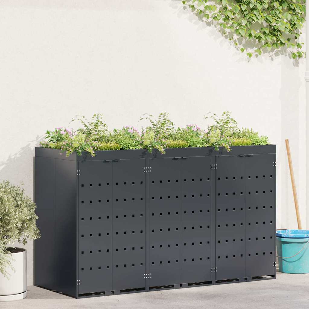 Wheelie Bin Storage for 3 Bins Anthracite 204 x 77,5 x 121,5 cm 3394744