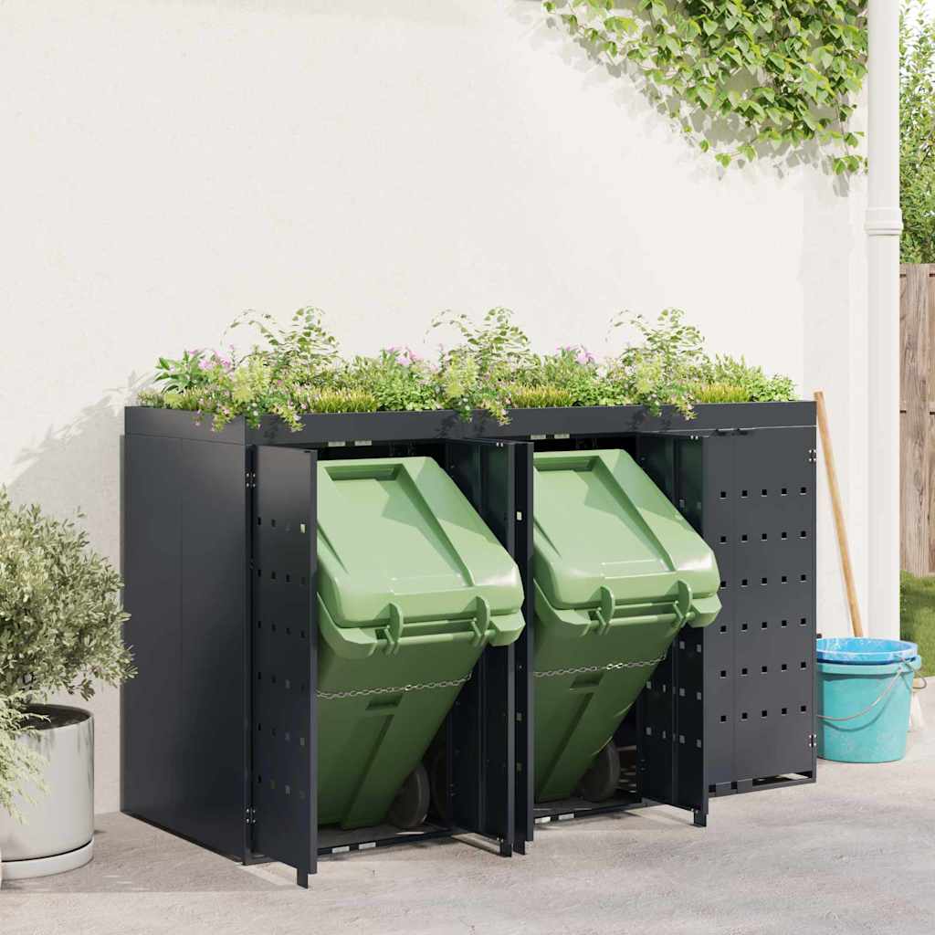 Wheelie Bin Storage for 3 Bins Anthracite 204 x 77,5 x 121,5 cm 3394744