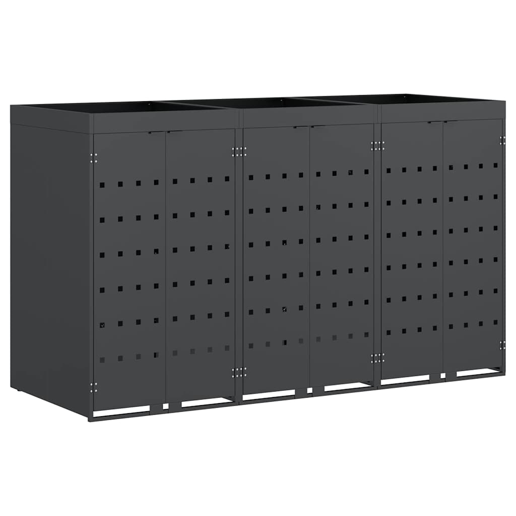 Wheelie Bin Storage for 3 Bins Anthracite 204 x 77,5 x 121,5 cm 3394744