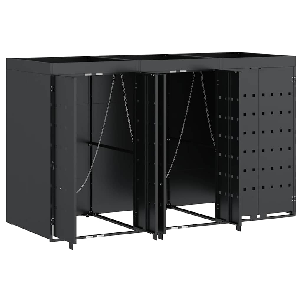 Wheelie Bin Storage for 3 Bins Anthracite 204 x 77,5 x 121,5 cm 3394744