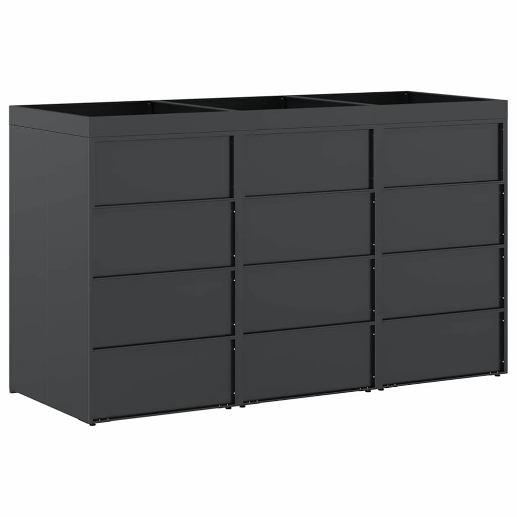 Wheelie Bin Storage for 3 Bins Anthracite 204 x 77,5 x 121,5 cm 3394744