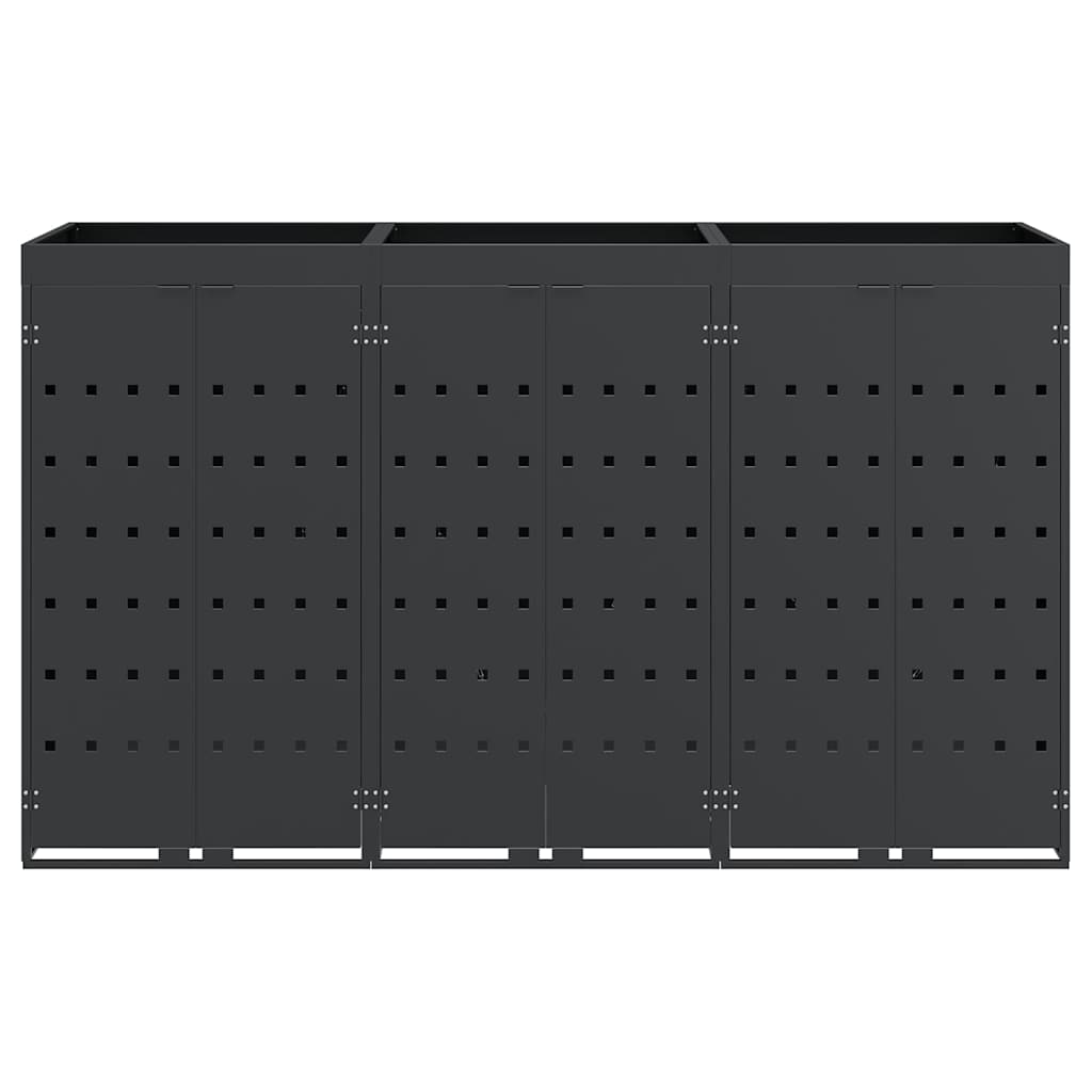 Αποθήκη τροχήλατου κάδου για 3 κάδους Ανθρακί - Image 7