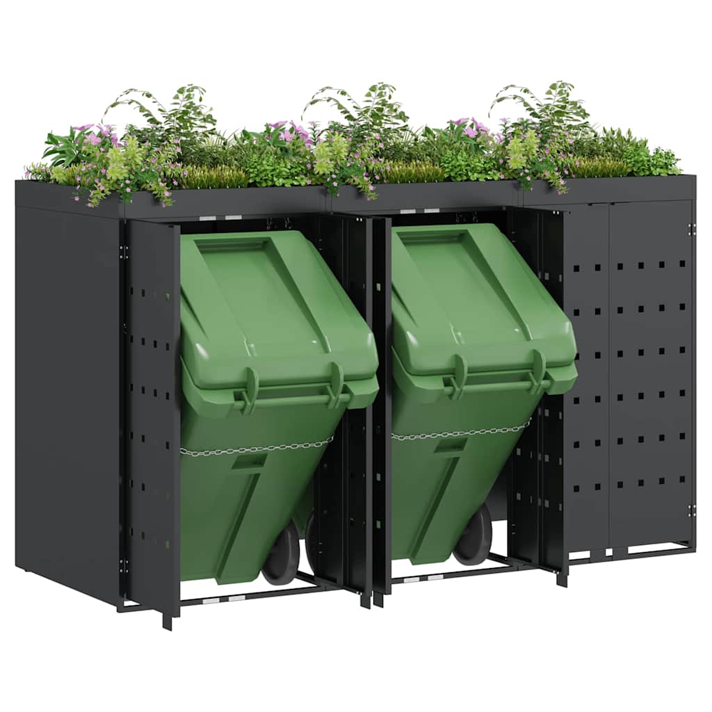 Wheelie Bin Storage for 3 Bins Anthracite 204 x 77,5 x 121,5 cm 3394744