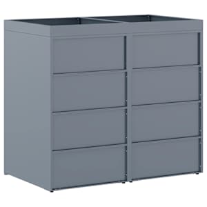 Úložný box na 2 popelnice Světle šedá 136 x 77,5 x 121,5 cm - obrázek 9