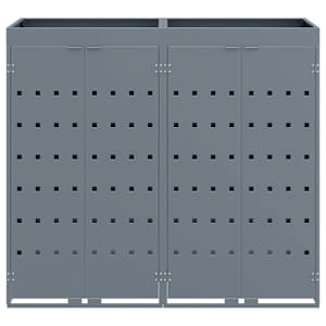 Úložný box na 2 popelnice Světle šedá 136 x 77,5 x 121,5 cm - obrázek 7