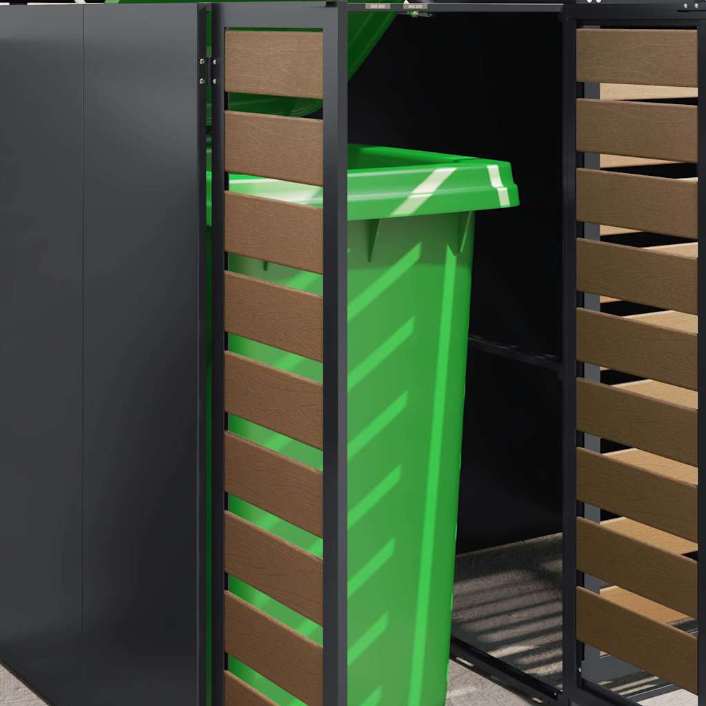 Αποθήκη τροχήλατου κάδου για 3 κάδους Ανθρακί - Image 5