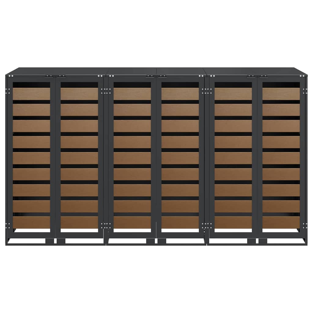 Αποθήκη τροχήλατου κάδου για 3 κάδους Ανθρακί - Image 7