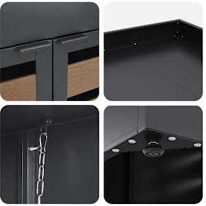 Úložný box na 2 popelnice Antracit 340 x 77,5 x 115,5 cm Ocel - obrázek 10