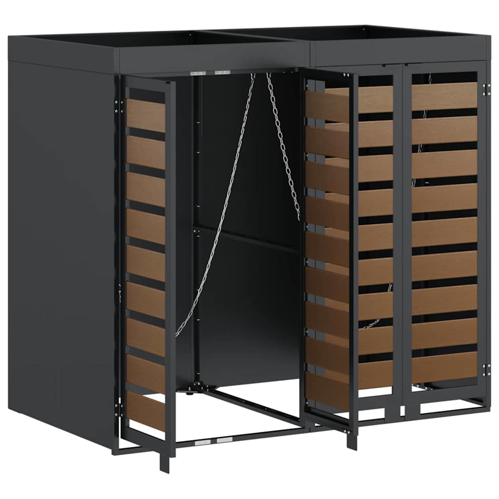 Αποθήκη τροχήλατου κάδου για 3 κάδους Ανθρακί - Image 6