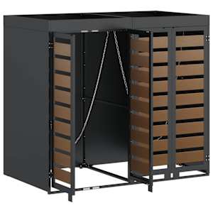 Úložný box na 2 popelnice Antracit 340 x 77,5 x 115,5 cm Ocel - obrázek 6