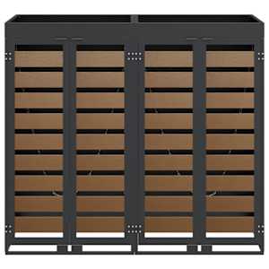 Úložný box na 2 popelnice Antracit 340 x 77,5 x 115,5 cm Ocel - obrázek 7