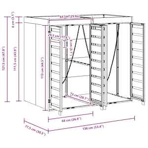 Úložný box na 2 popelnice Antracit 340 x 77,5 x 115,5 cm Ocel - obrázek 12