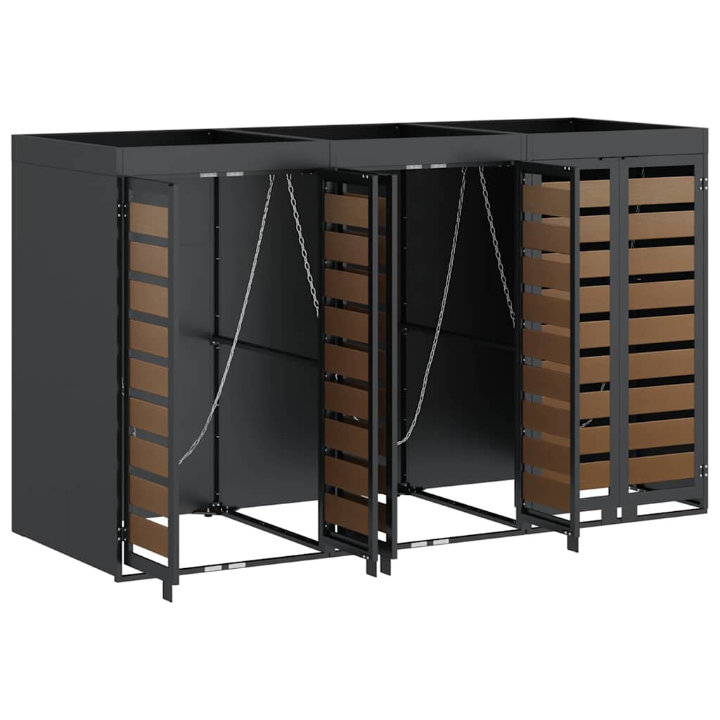 Αποθήκη τροχήλατου κάδου για 3 κάδους Ανθρακί - Image 6