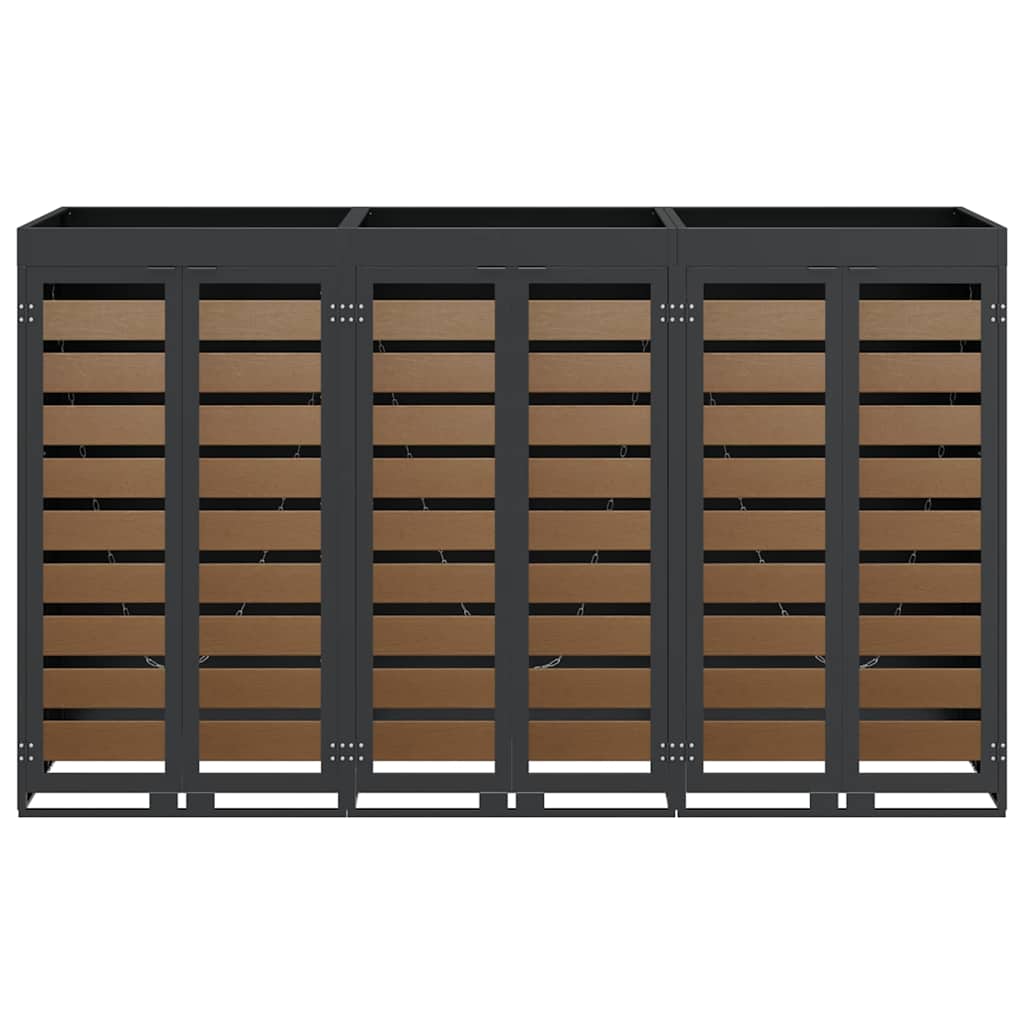 Αποθήκη τροχήλατου κάδου για 3 κάδους Ανθρακί - Image 7