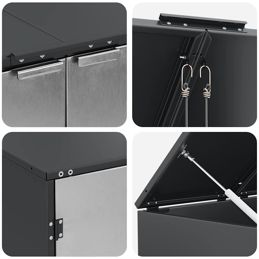 Αποθήκη τροχήλατου κάδου για 3 κάδους Ανθρακί - Image 9