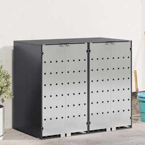 Úložný box na 3 popelnice Antracit 340 x 77,5 x 115,5 cm Ocel