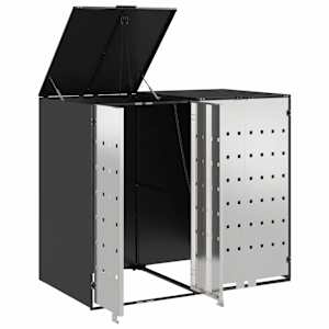 Úložný box na 3 popelnice Antracit 340 x 77,5 x 115,5 cm Ocel - obrázek 5